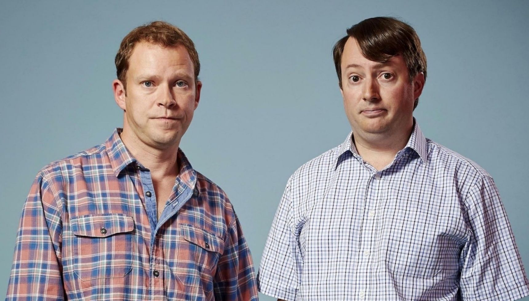 Jez and Mark standing next to each other in Peep Show