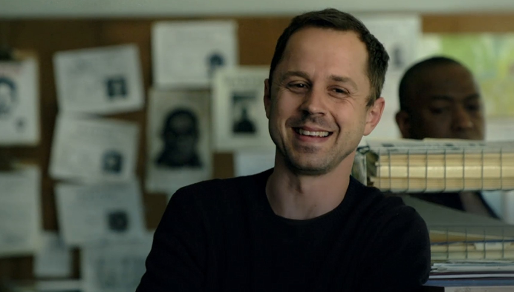 Giovanni Ribisi laughing in Sneaky Pete