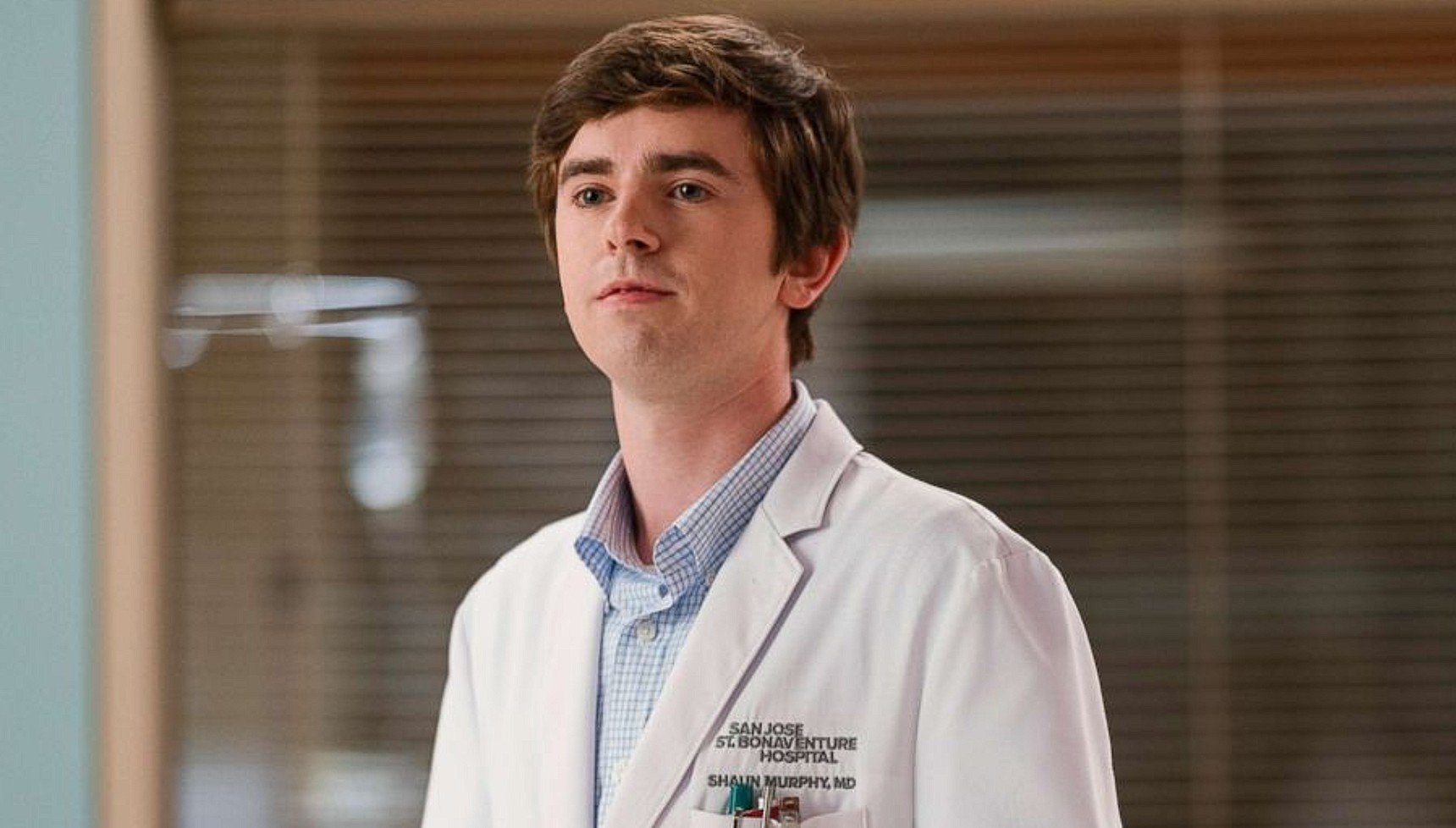 Freddie Highmore as surgeon Shaun Murphy in The Good Doctor