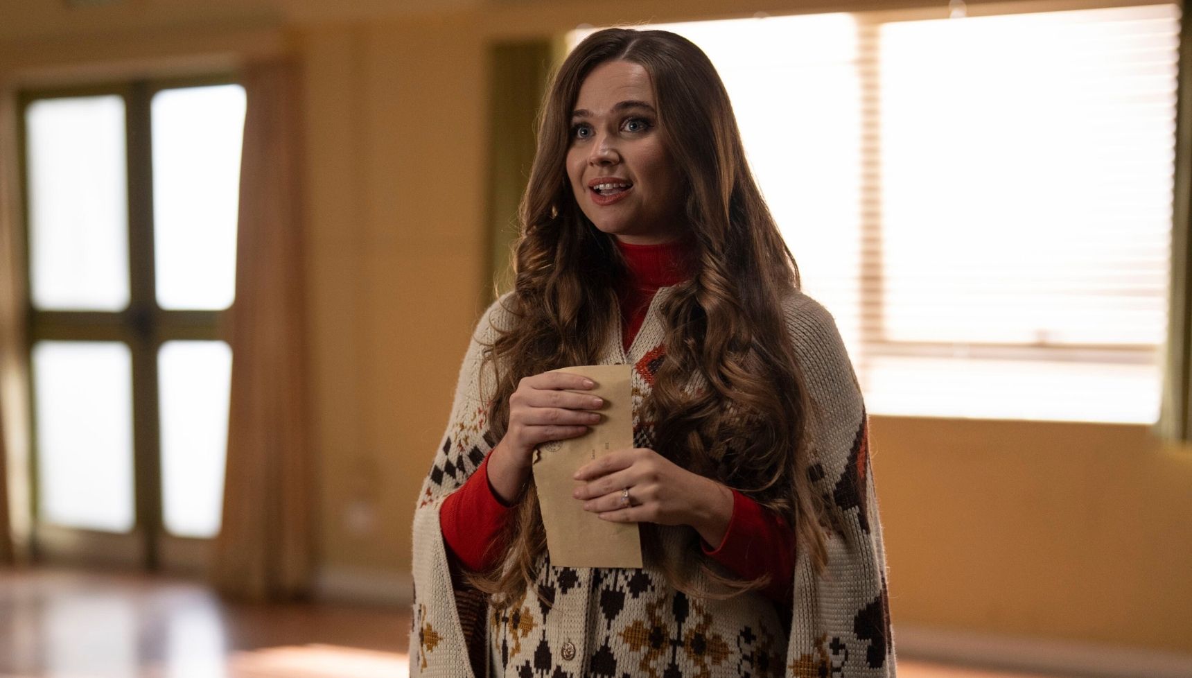 Nancy looking happy in Call the Midwife