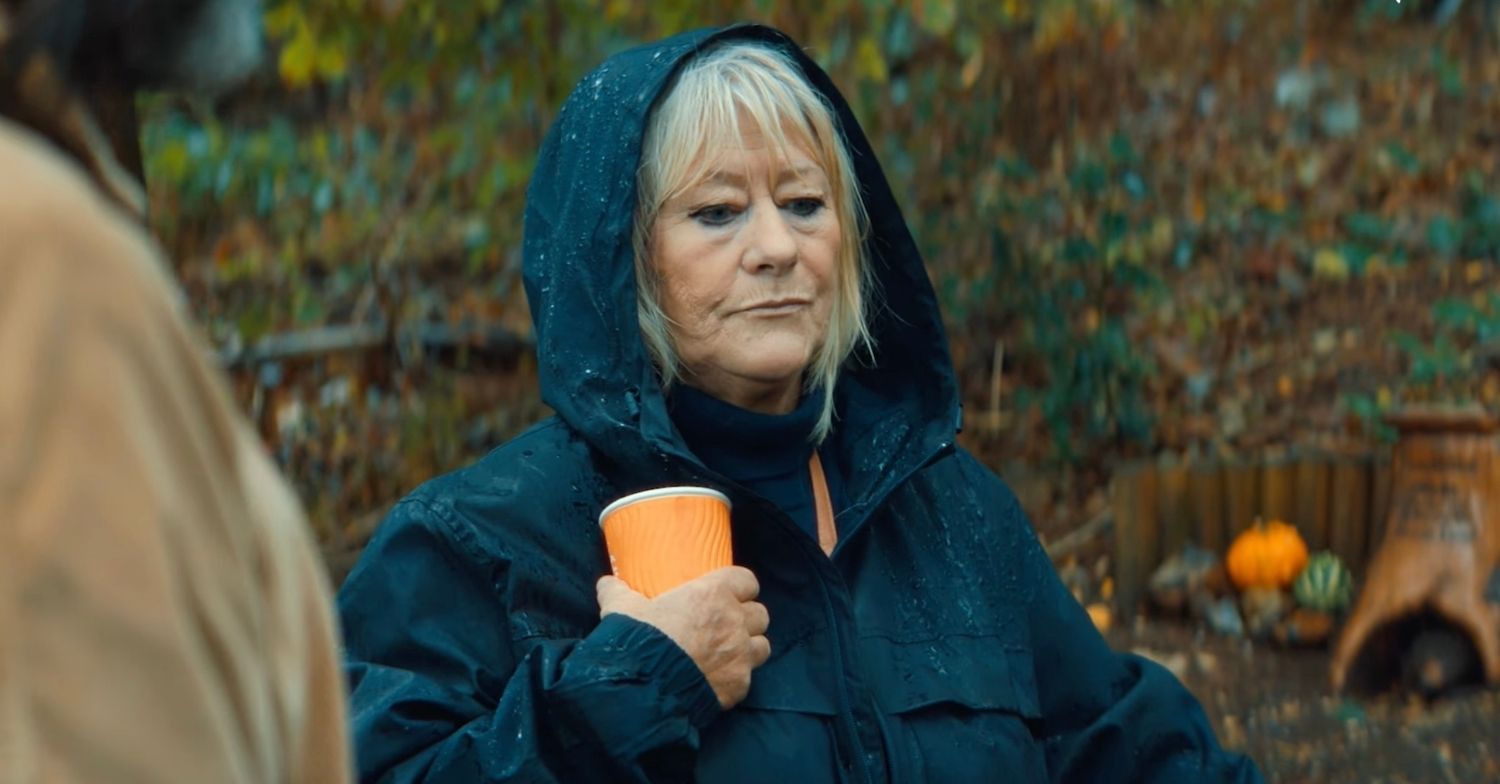 Caroline Flack's mother Christine looking sad