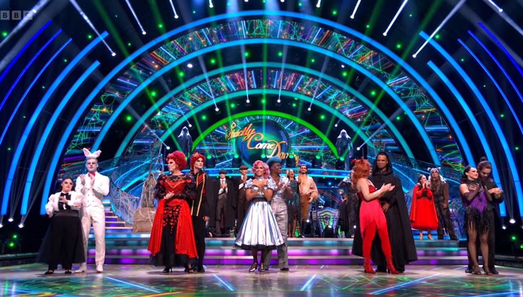 The Strictly Come Dancing contestants in their Halloween costumes