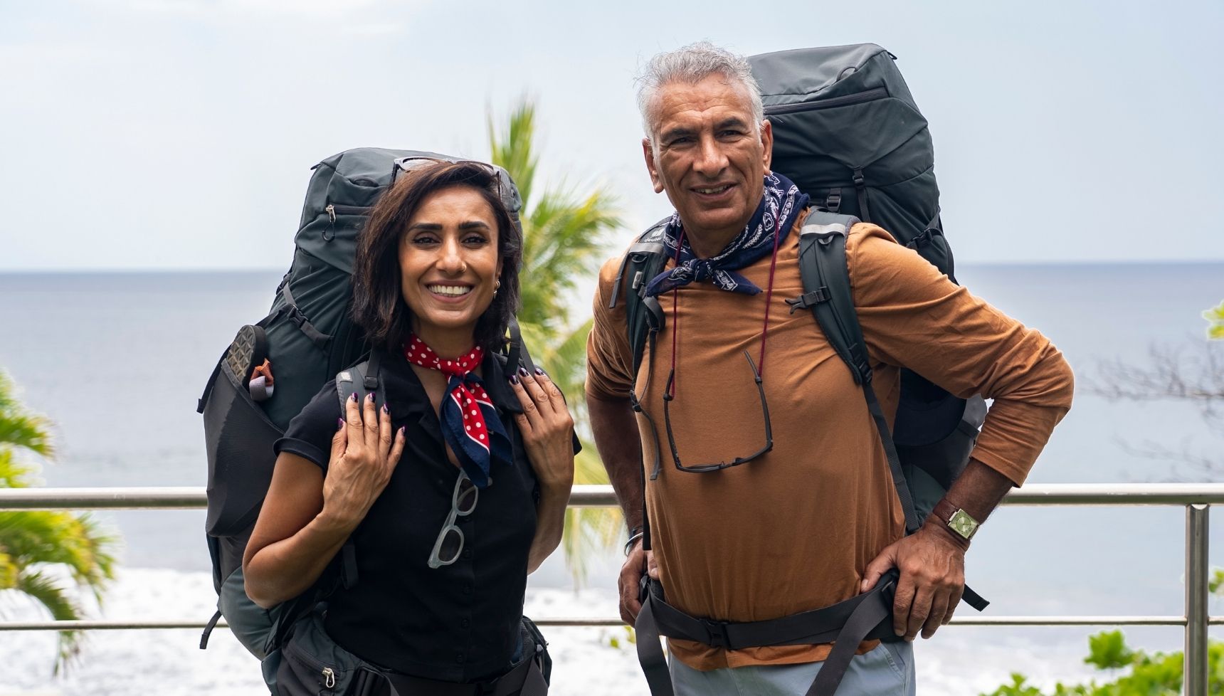 Anita Rani stands next to dad Bal