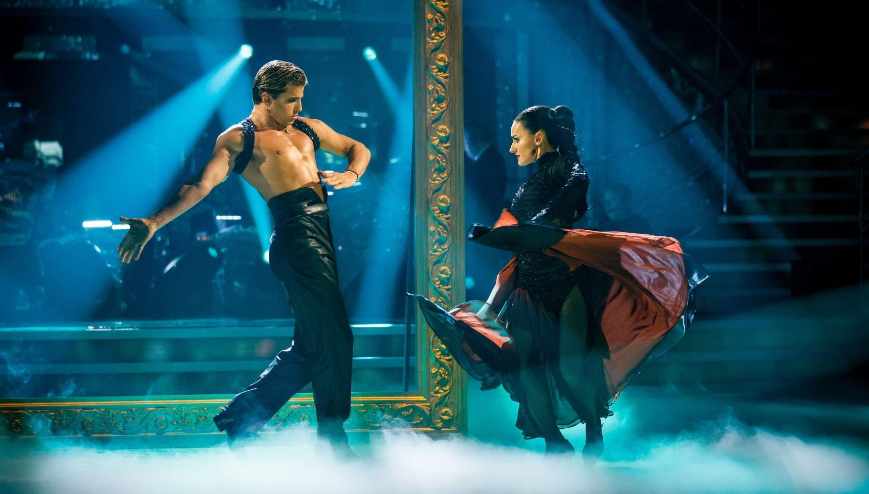 Amber and Nikita dancing on Strictly