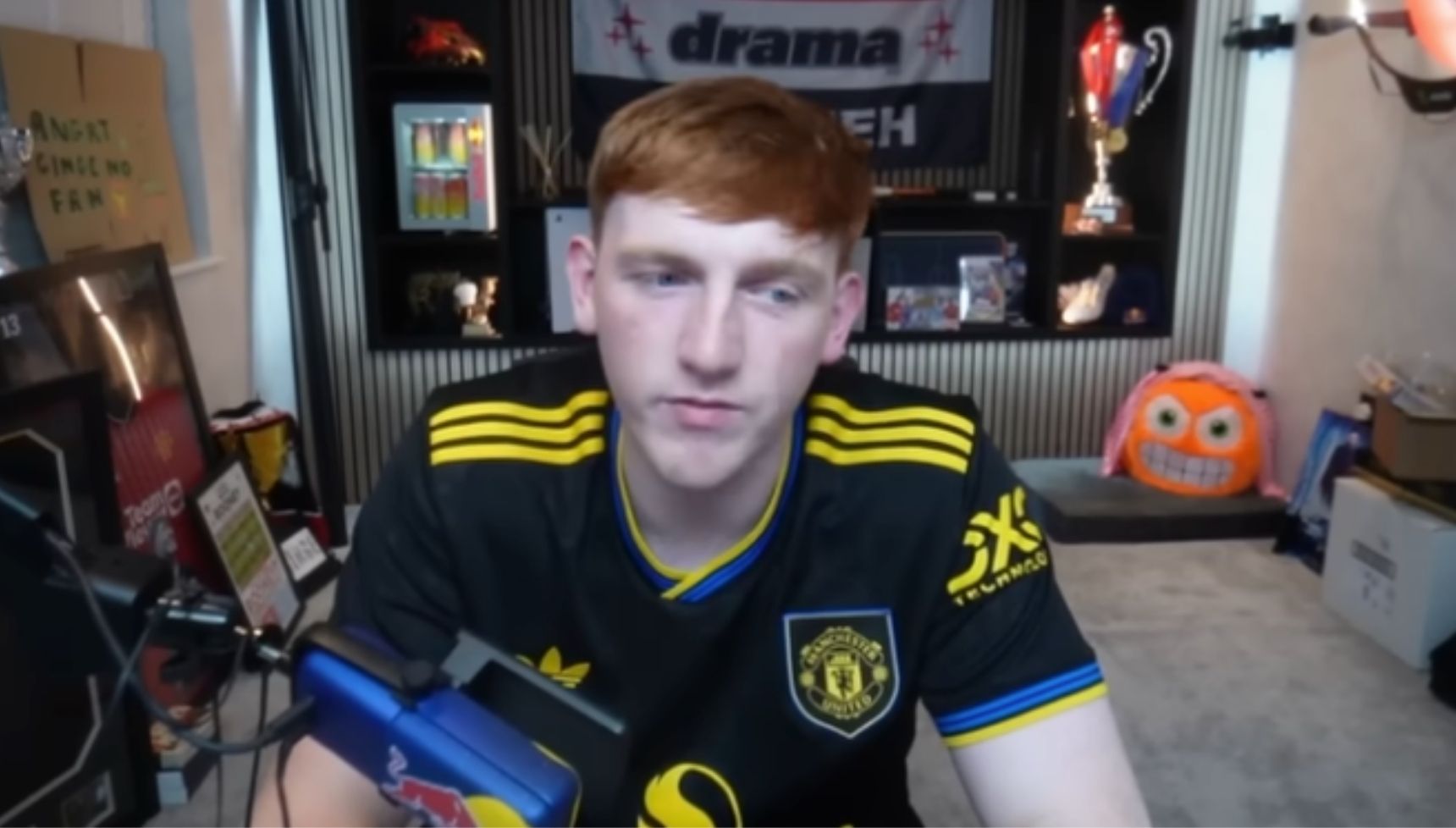 Angry Ginge recording a YouTube video