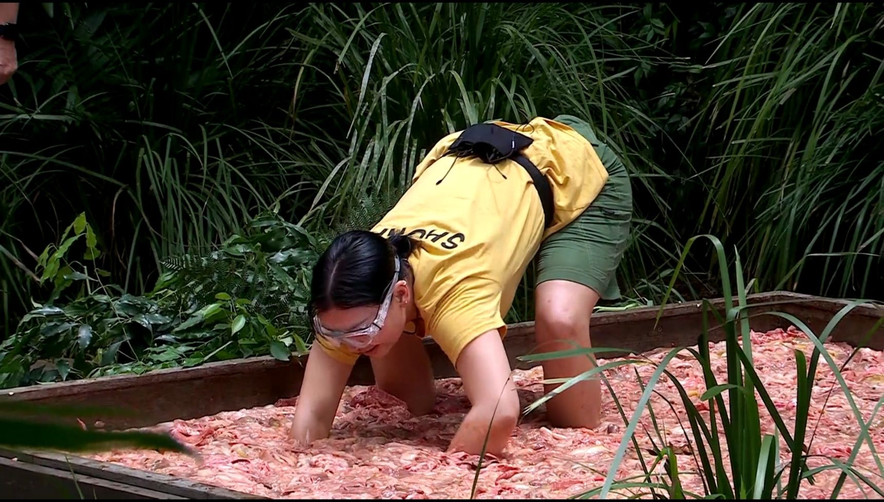 Shona McGarty taking part in a trial on I'm A Celebrity