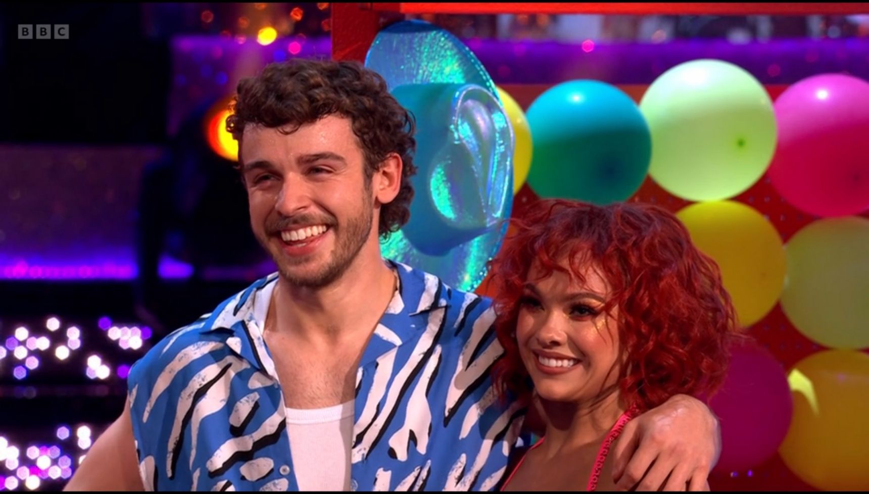 George Clarke and Alexis Warr smiling on Strictly 