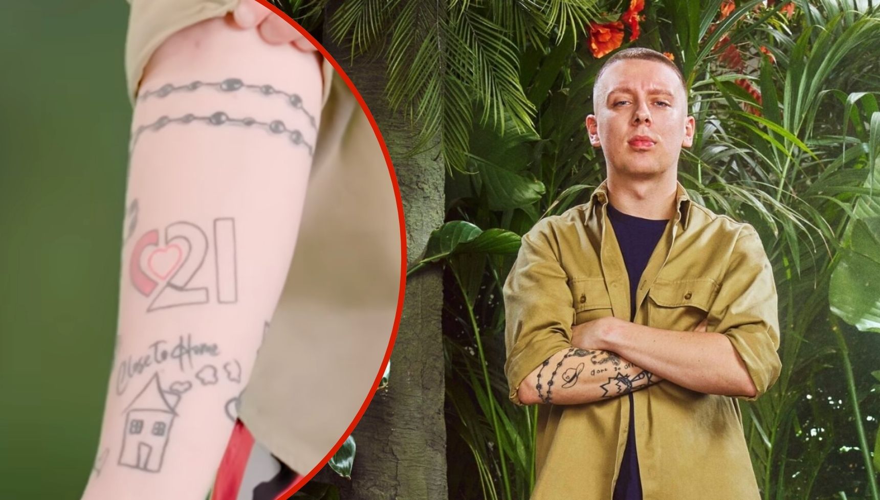 I’m A Celebrity star Aitch’s tattoos explained – tribute to sister, Manchester bee, and album cover