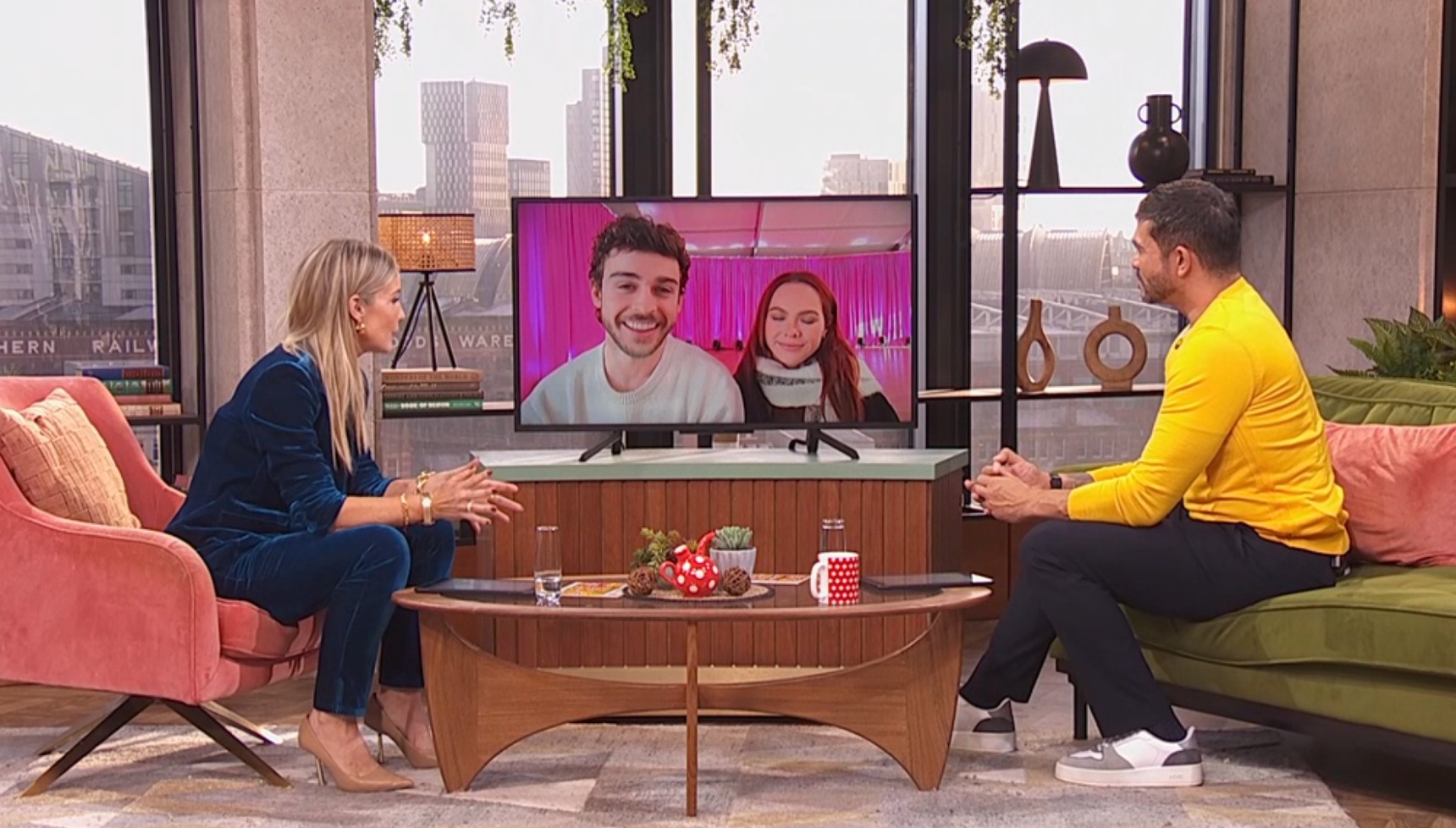 George Clarke and Alexis Warr speaking to Helen Skelton and Rav Wilding