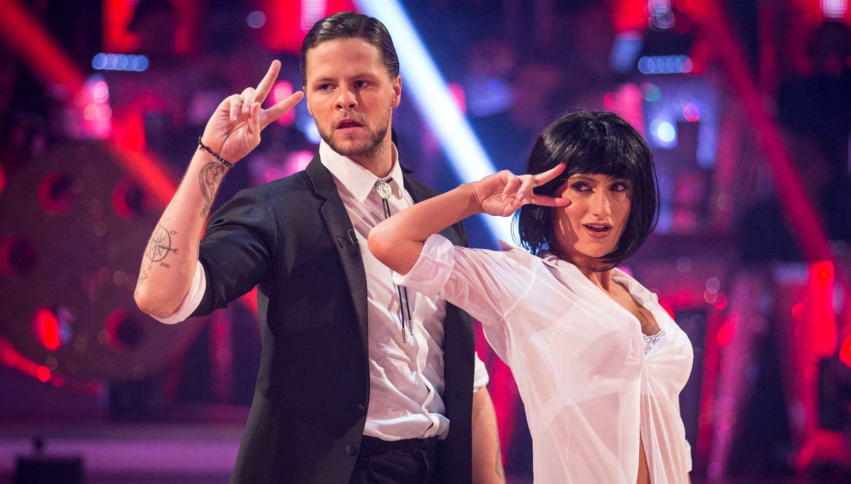 Jay McGuiness and Aliona Vilani dance at Blackpool Tower for Strictly Come Dancing