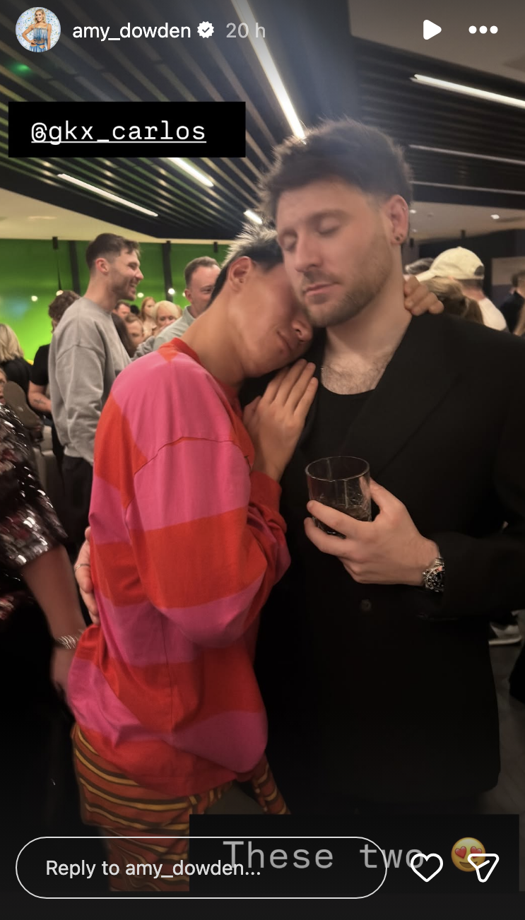 Carlos Gu and Ben Jones cuddling