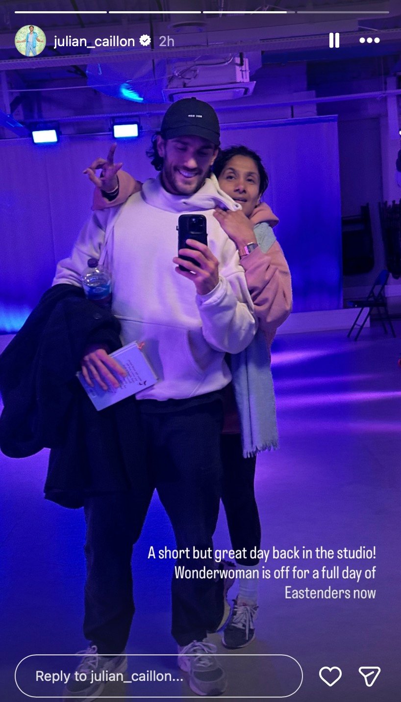 Julian Caillon and Balvinder Sopal in dance rehearsals 