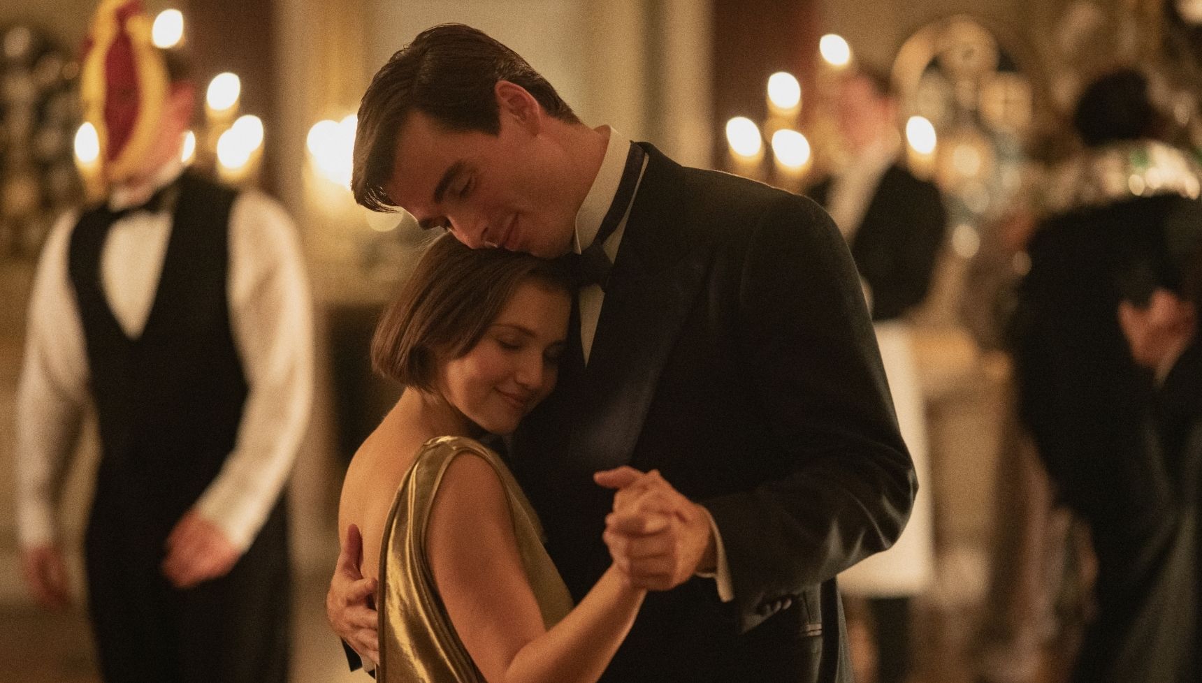 Mia McKenna Bruce and Corey Mylchreest dancing