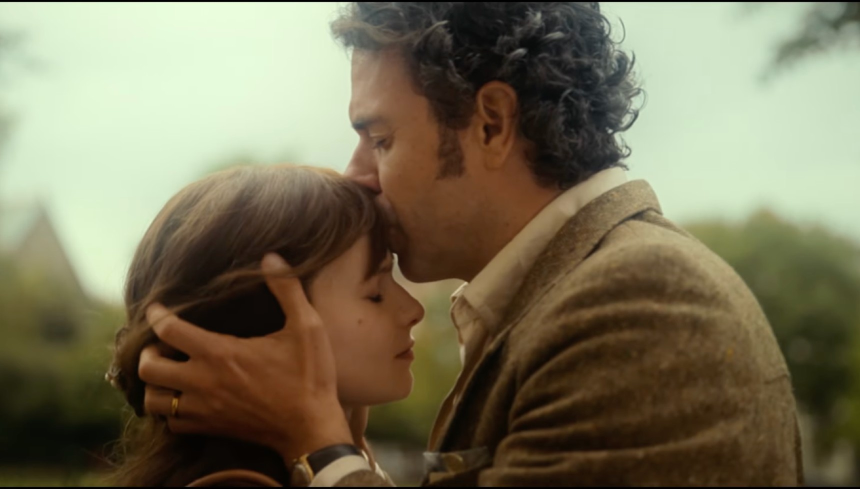 Michael kisses Cushla's head in Trespasses