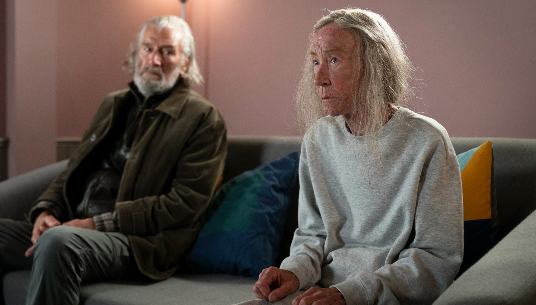 Clive Russell and Ellie Haddington as Arthur and Lana Mair in Shetland S10