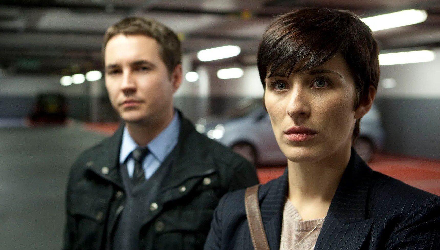 A young Martin Compston and Vicky McClure in Line of Duty series 1