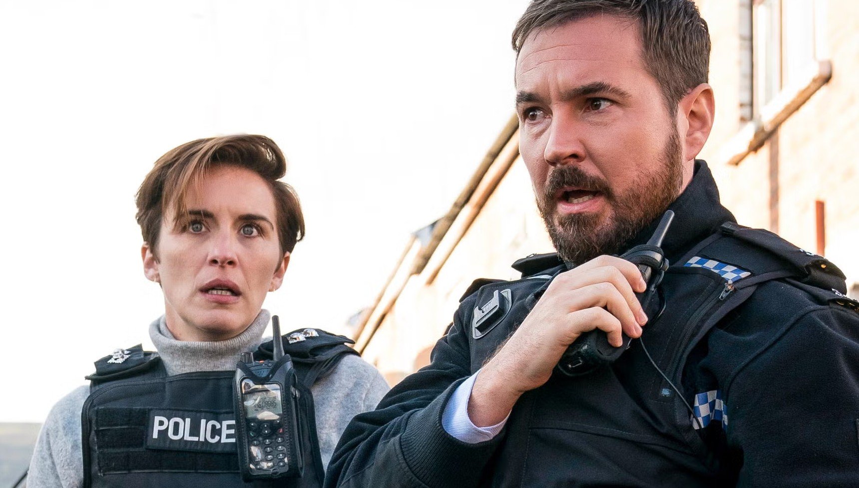 Vicky McClure and Martin Compston as Kate and Steve in Line of Duty