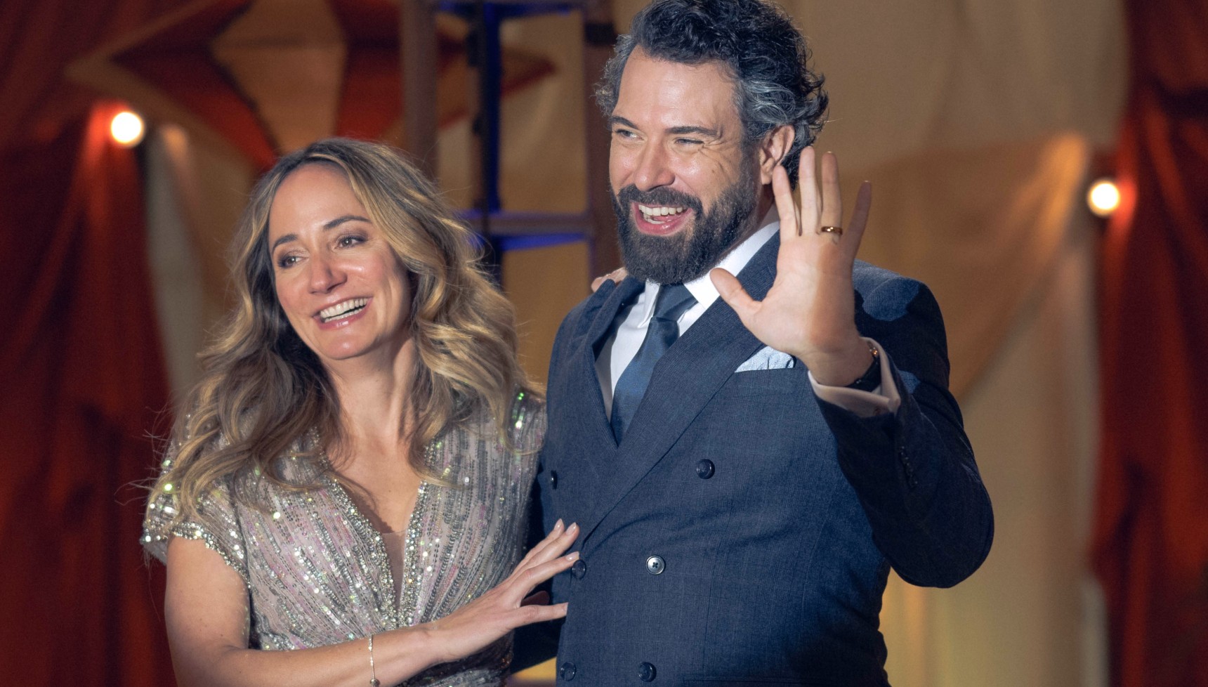 Lydia Leonard and Tom Cullen as husband and wife in The Party