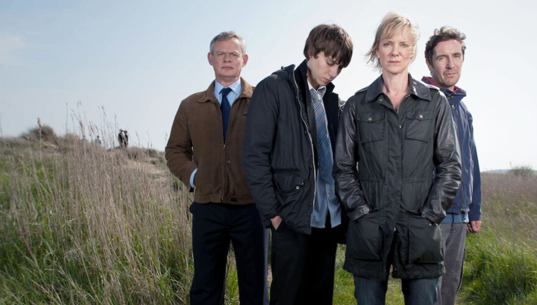 Martin Clunes, Alexander Arnold, Hermoine Norris, and Paul McGann in A Mother's Son