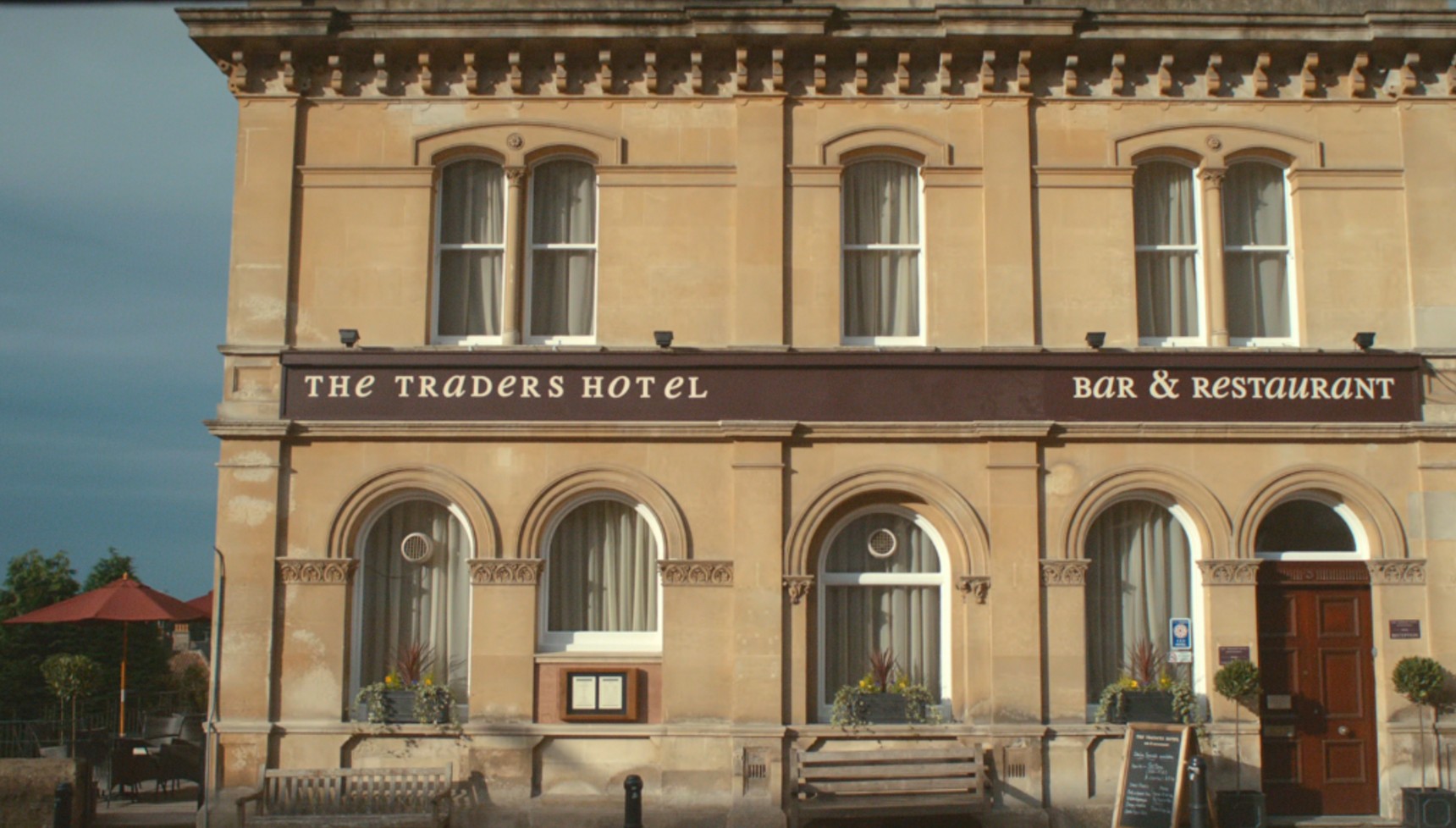 The outside of the Traders Hotel building in Broadchurch