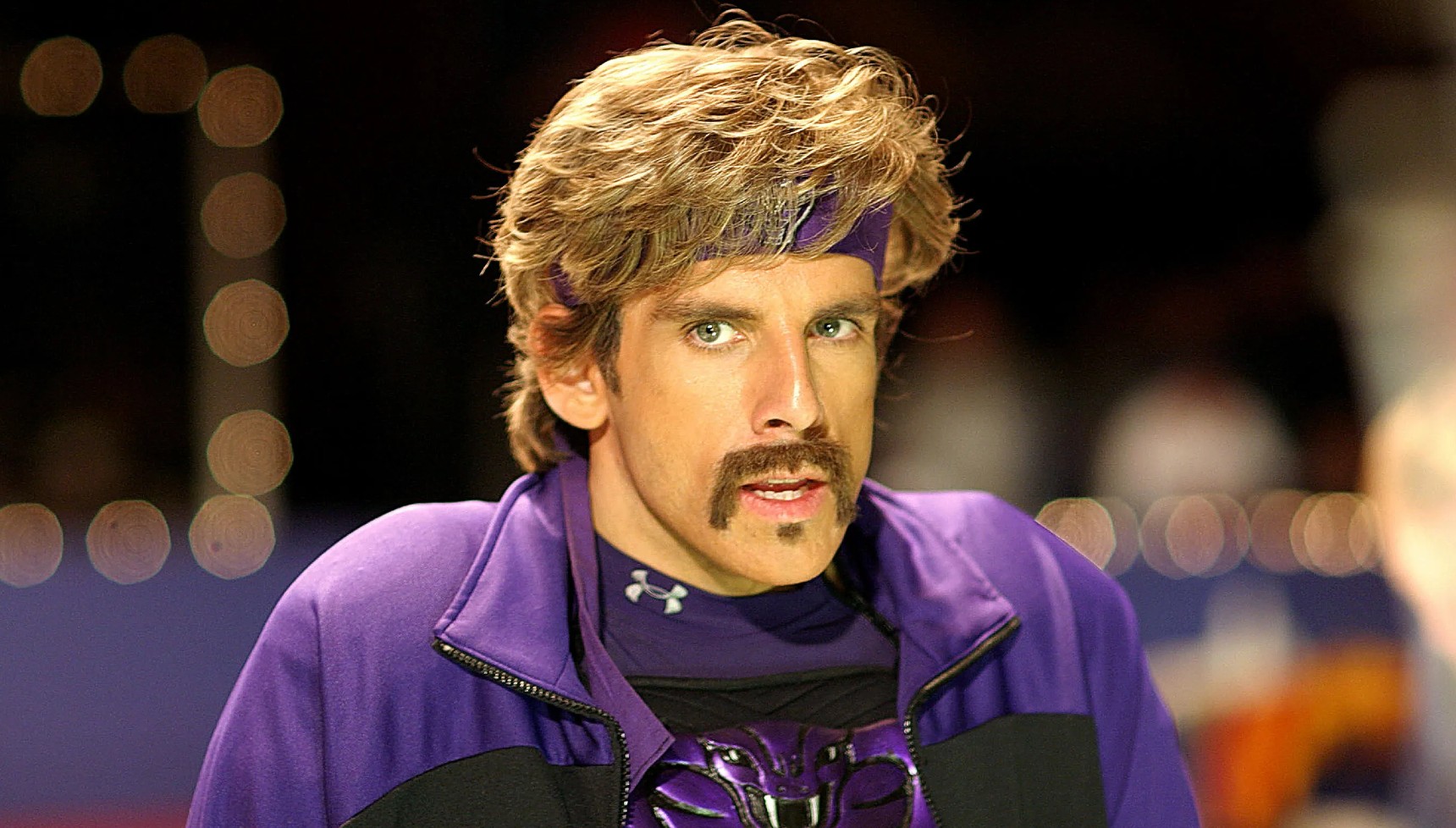 Ben Stiller in costume as White Goodman in Dodgeball