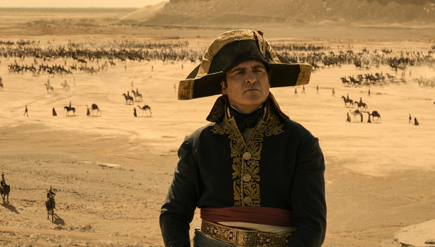 Joaquin Phoenix in full Napoleon regalia in the desert