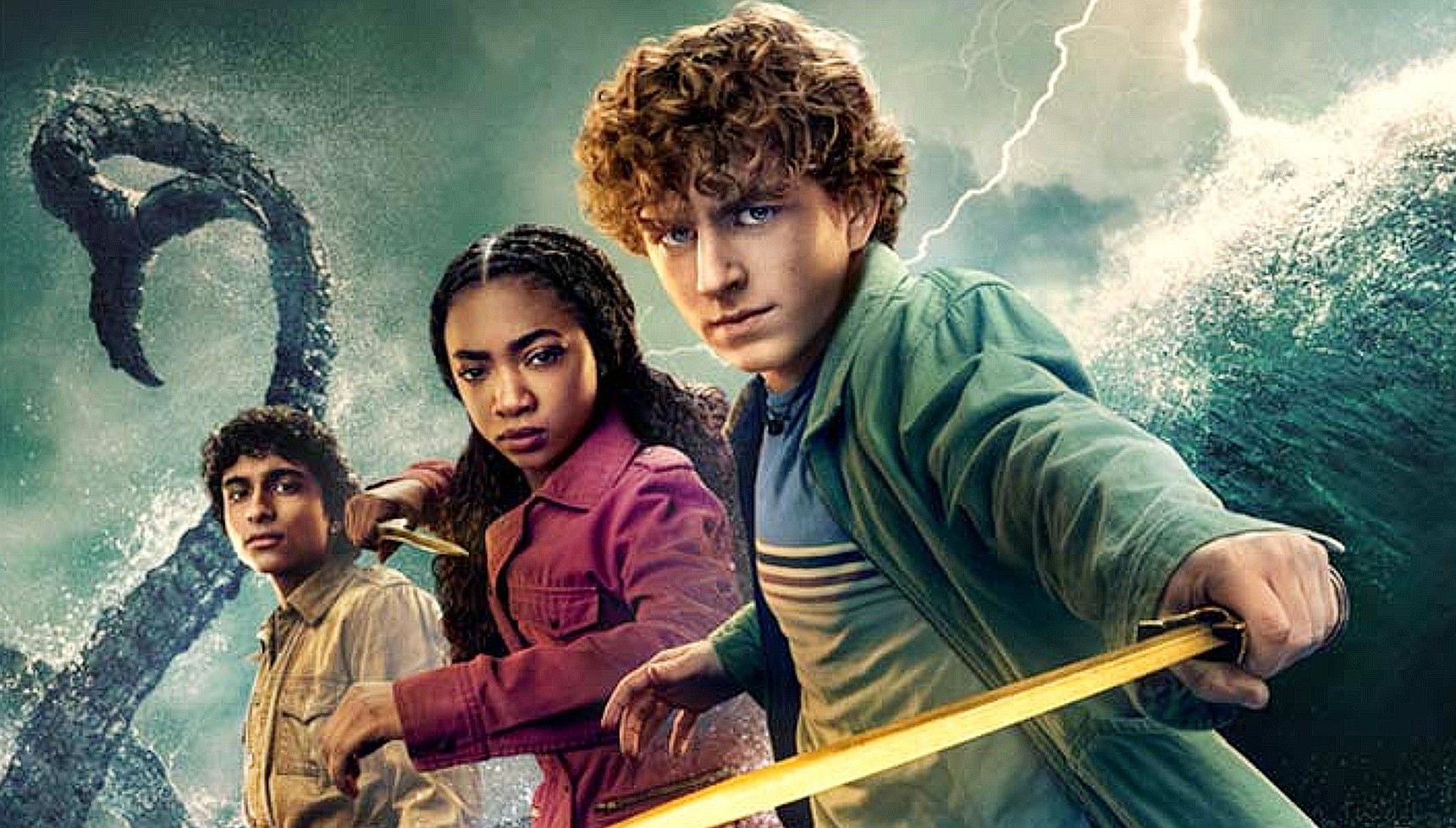 Walker Scobell and the cast of Percy Jackson on the poster for series 2