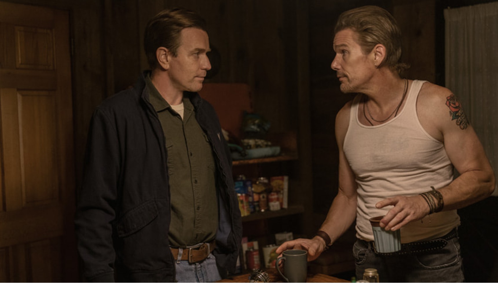 Ewan McGregor and Ethan Hawke's brothers mid-conversation