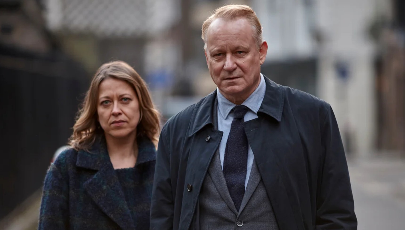 Nicola Walker and Stellan Skarsgard in River