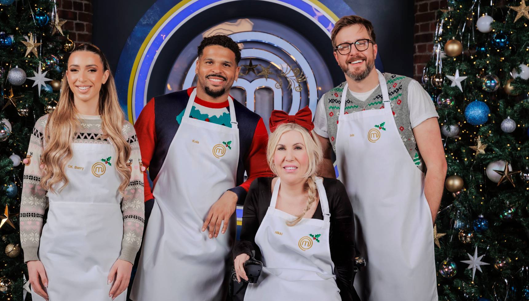 GK Barry, Kola Bokinni, Nikki Fox, Iain Stirling on Celebrity MasterChefL Christmas Cook-Off 2025