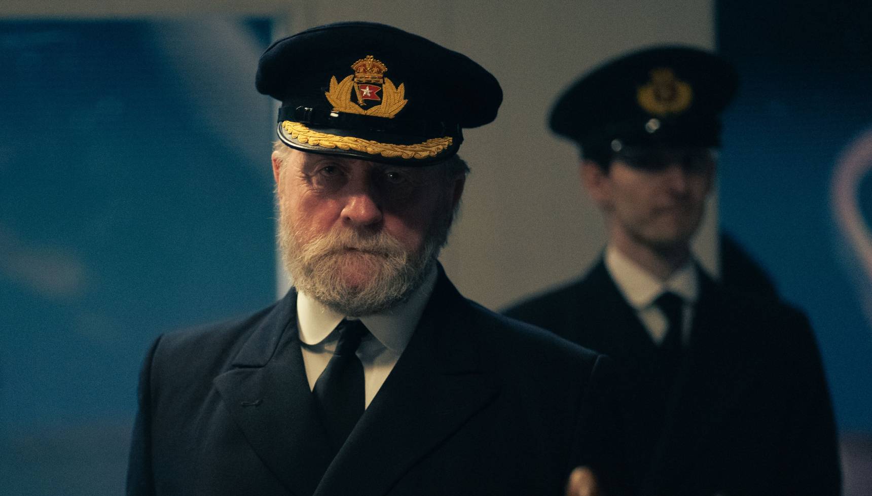 Close up of Captain Smith (Gerry O'Brien) in Titanic Sinks Tonight