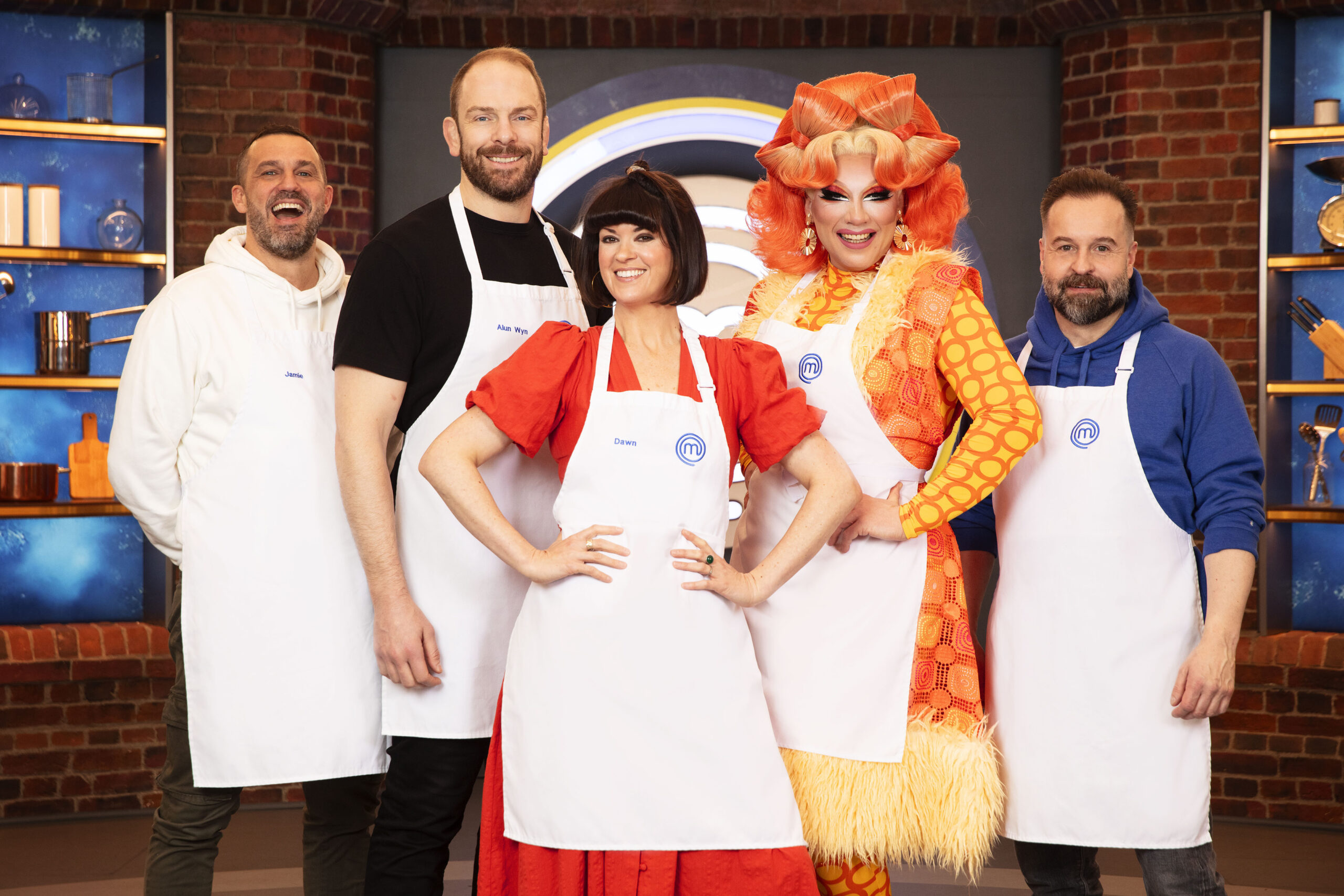  The final five from Celebrity MasterChef 2025 (Credit: BBC)