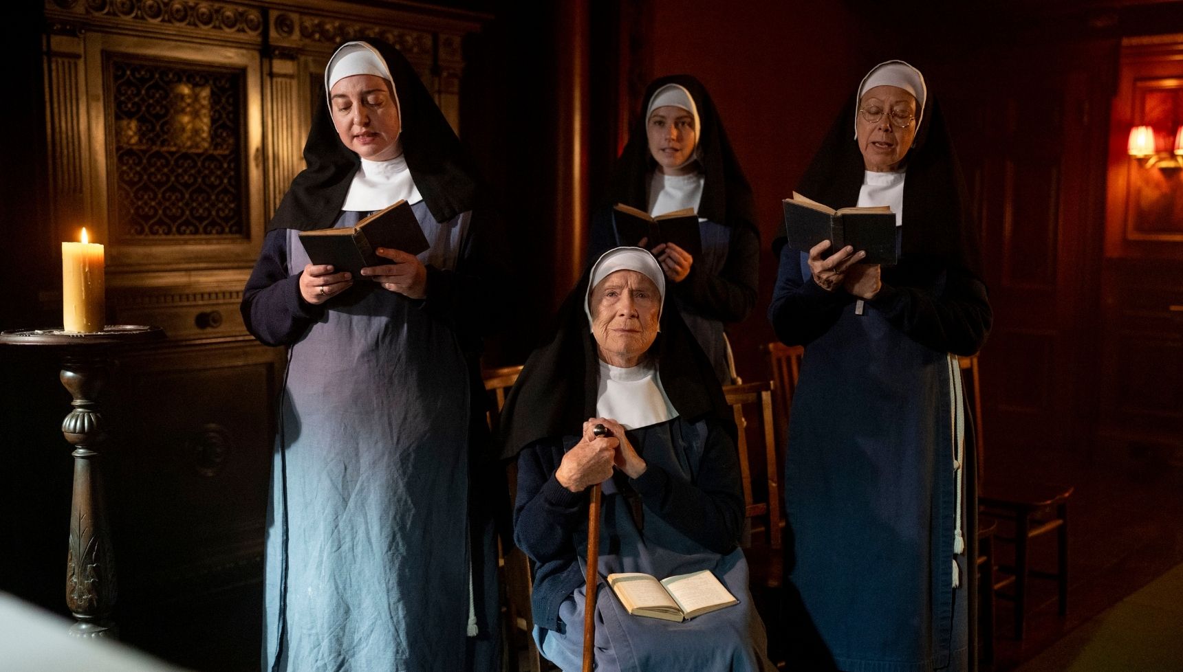 The nuns of Nonnatus House in prayer