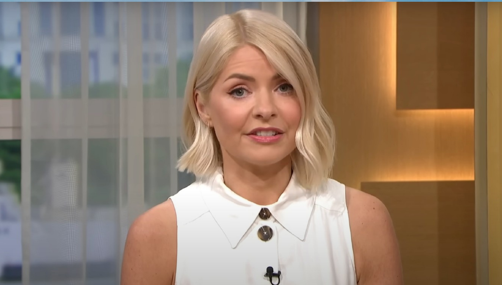 Holly Willoughby in a white top on This Morning