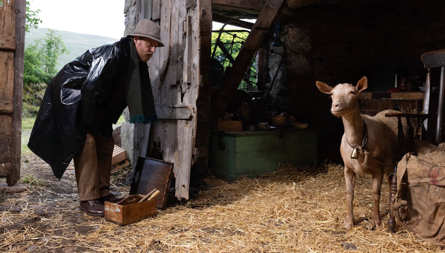 Siegfried faces Hilda the goat in All Creatures