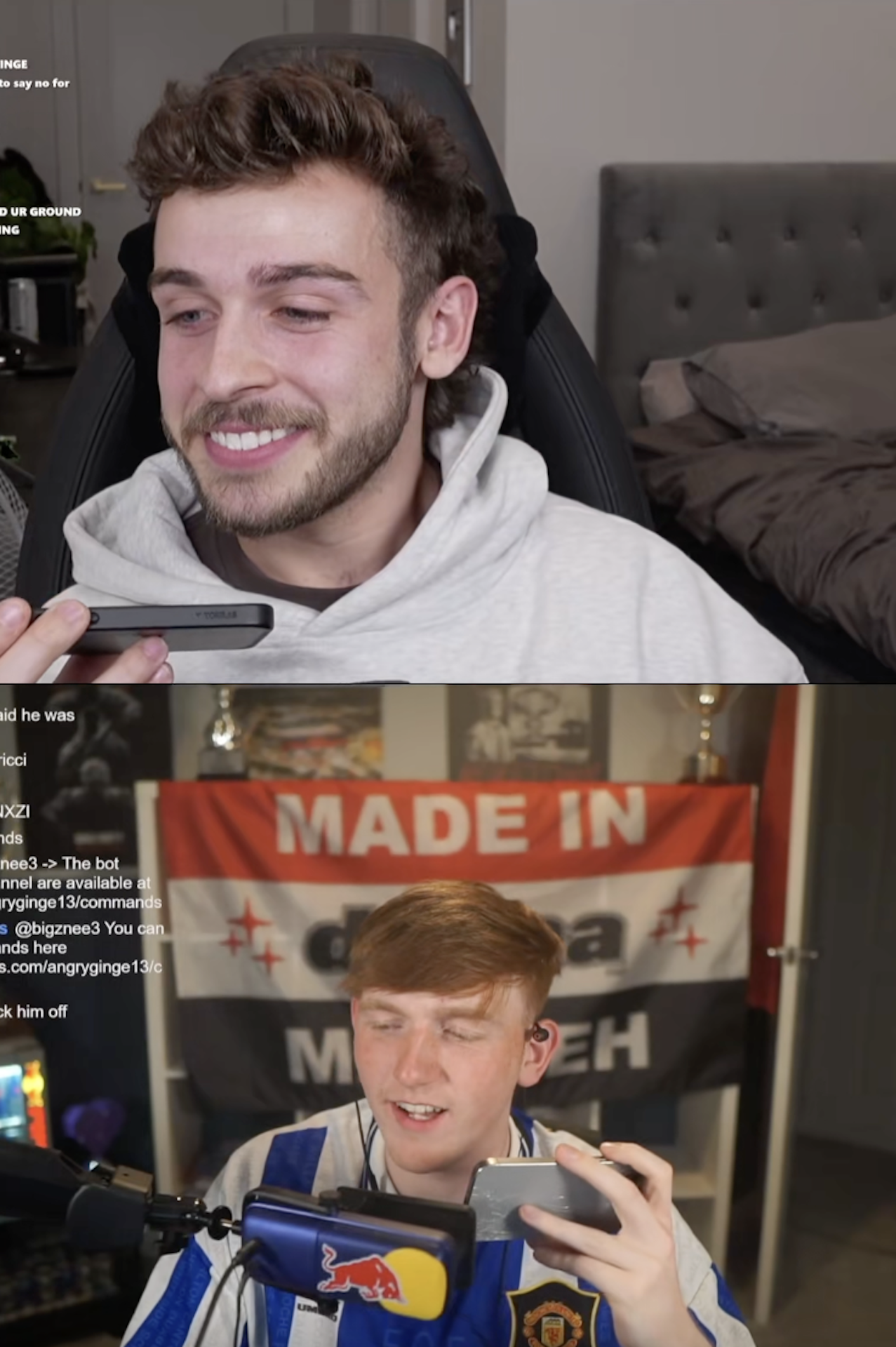 George Clarke and Angry Ginge on TikTok live together