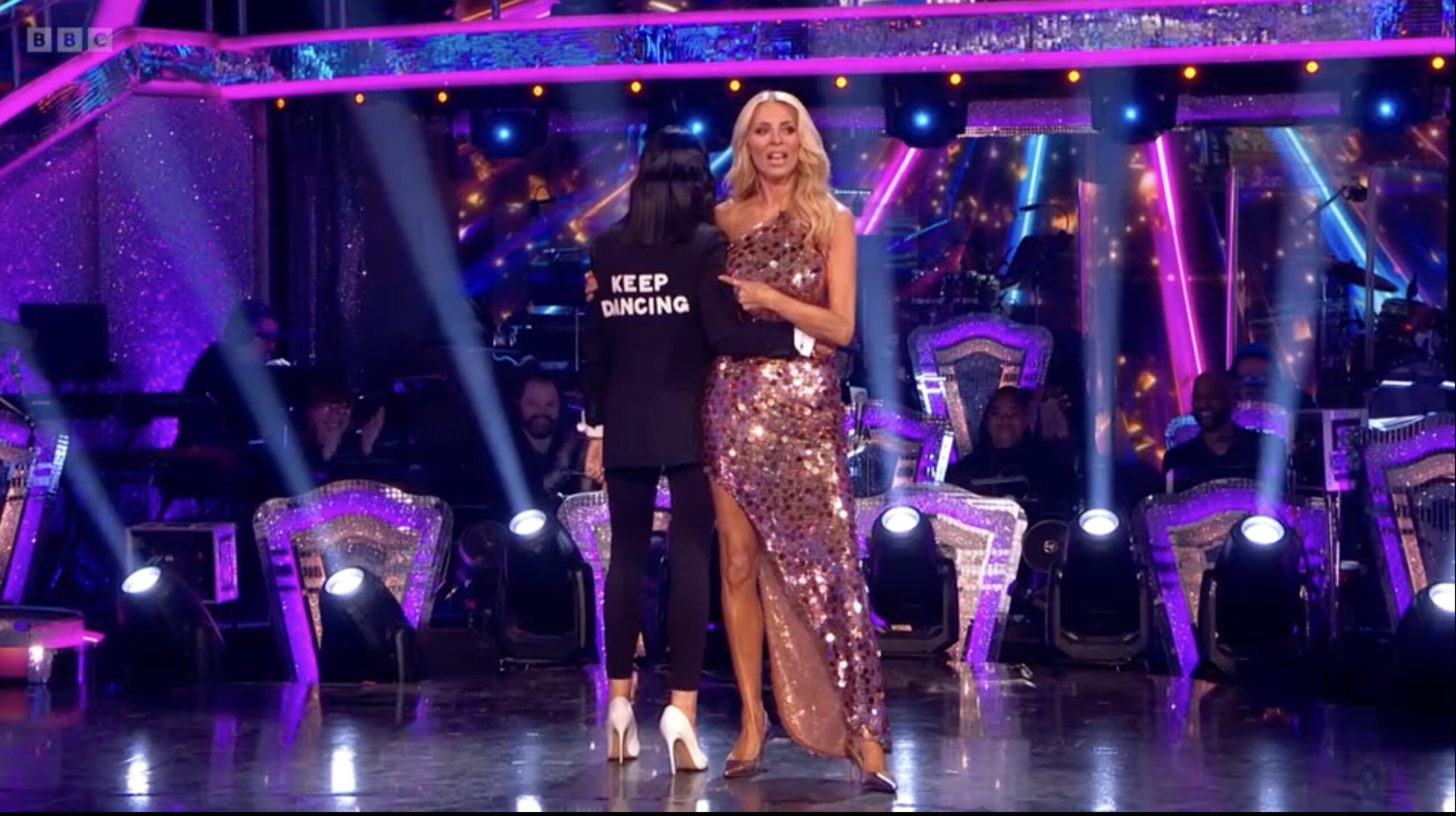 Claudia Winkleman and Tess Daly hosting Strictly