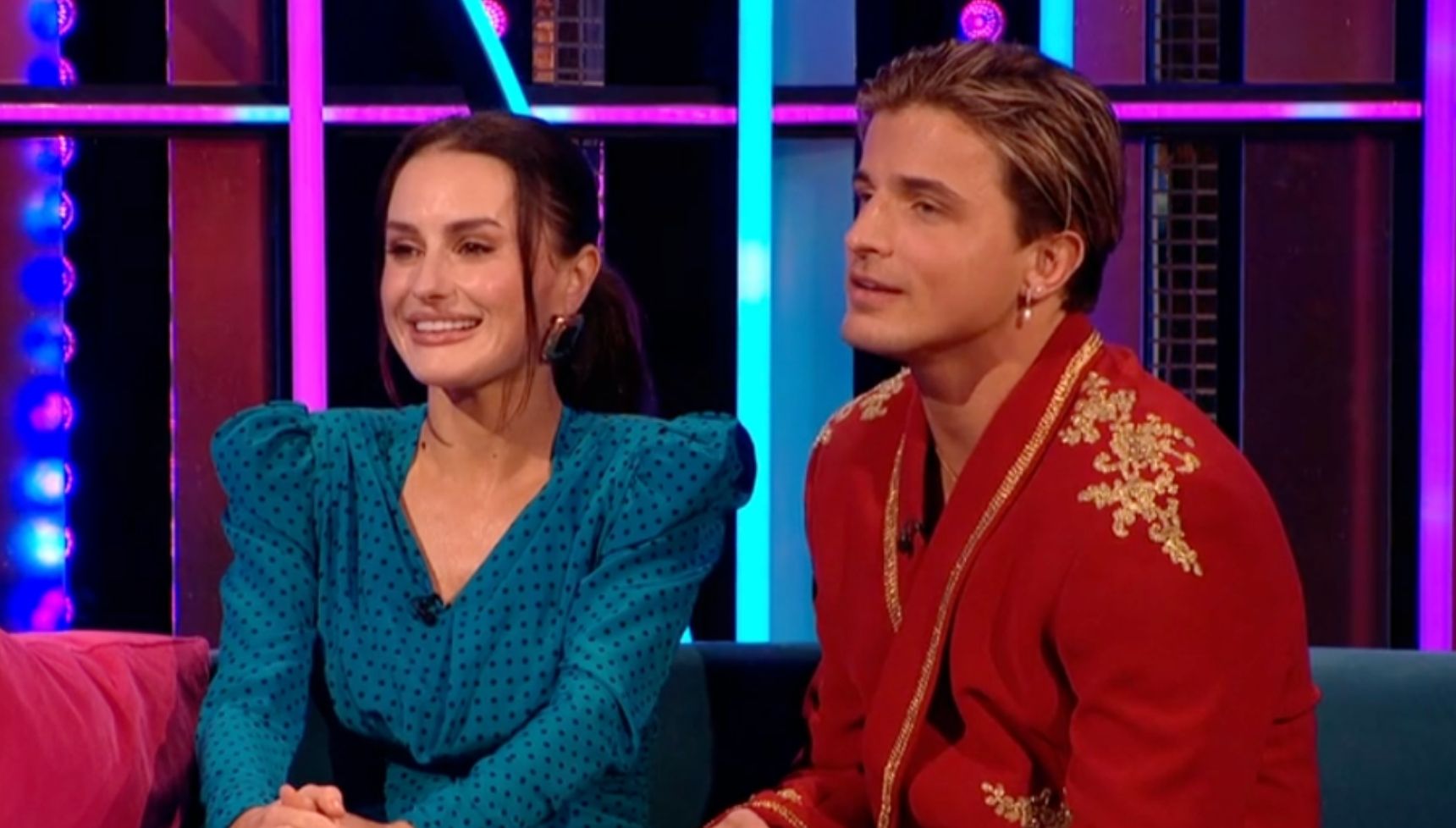 Amber and Nikita smiling on It Takes Two