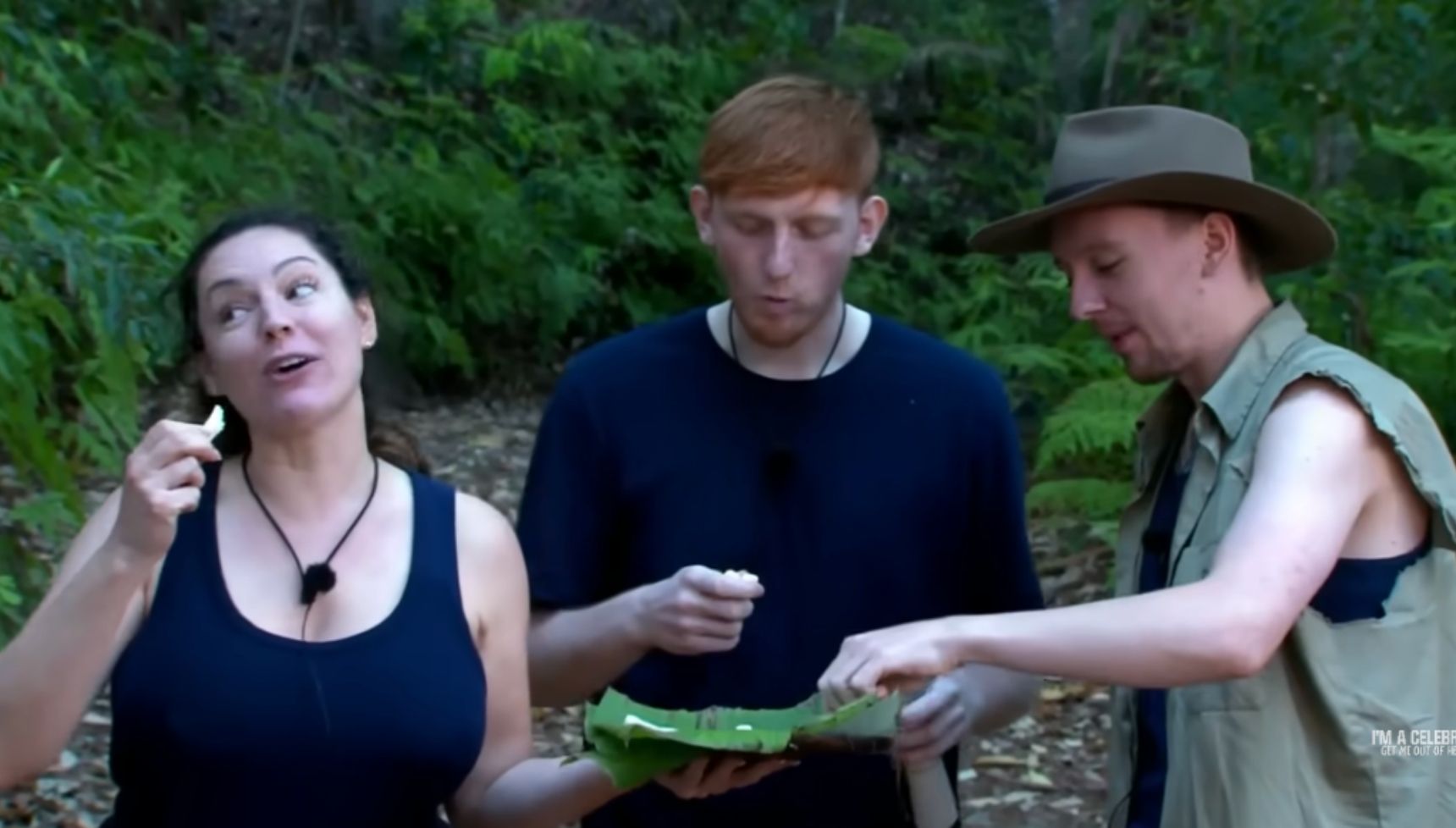 Kelly, Ginge and Aitch eating the milkbottles