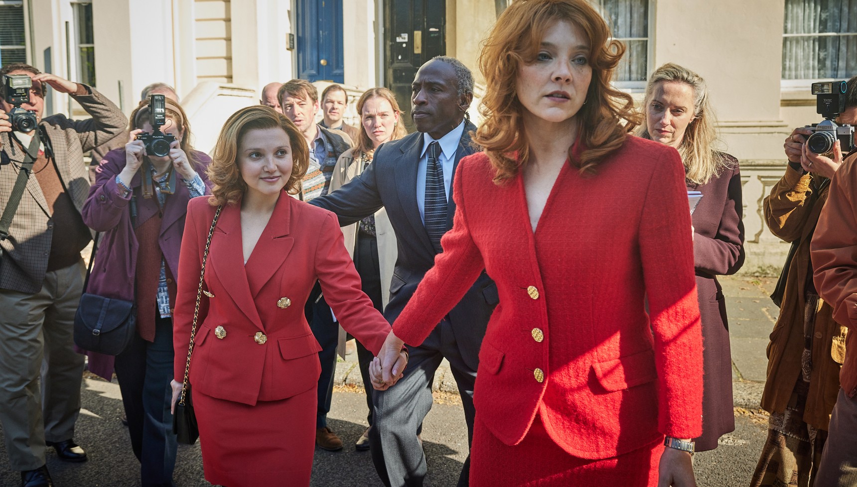 Mia McKenna-Bruce and Natalie Dormer as Jane Andrews and Sarah Ferguson in The Lady