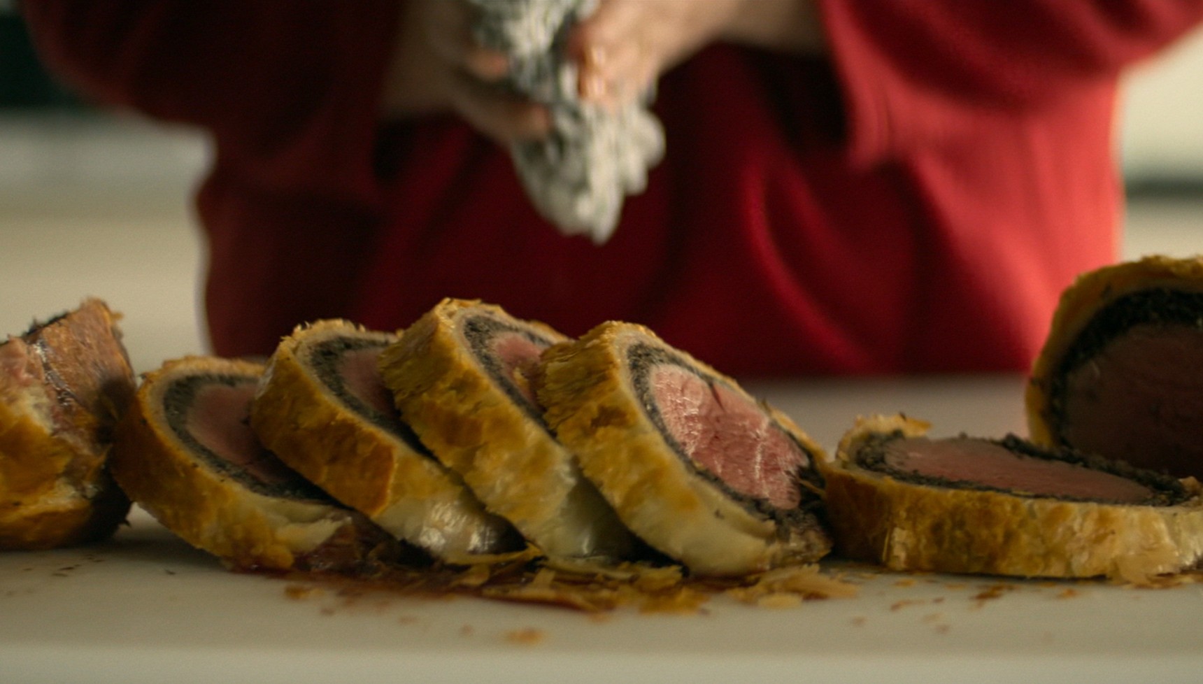 A sliced Beef Wellington