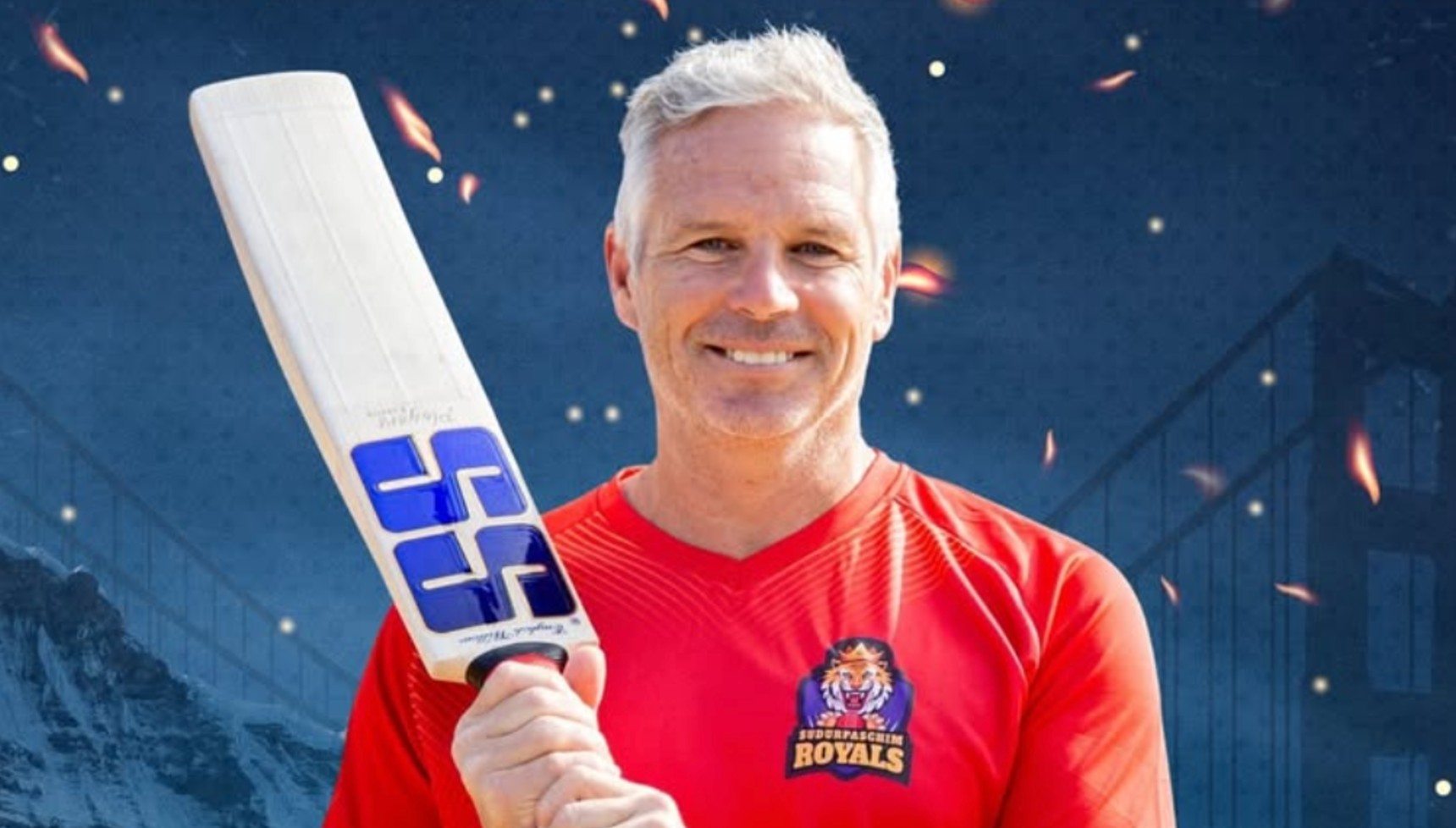 Brad Hodge holding a cricket bat