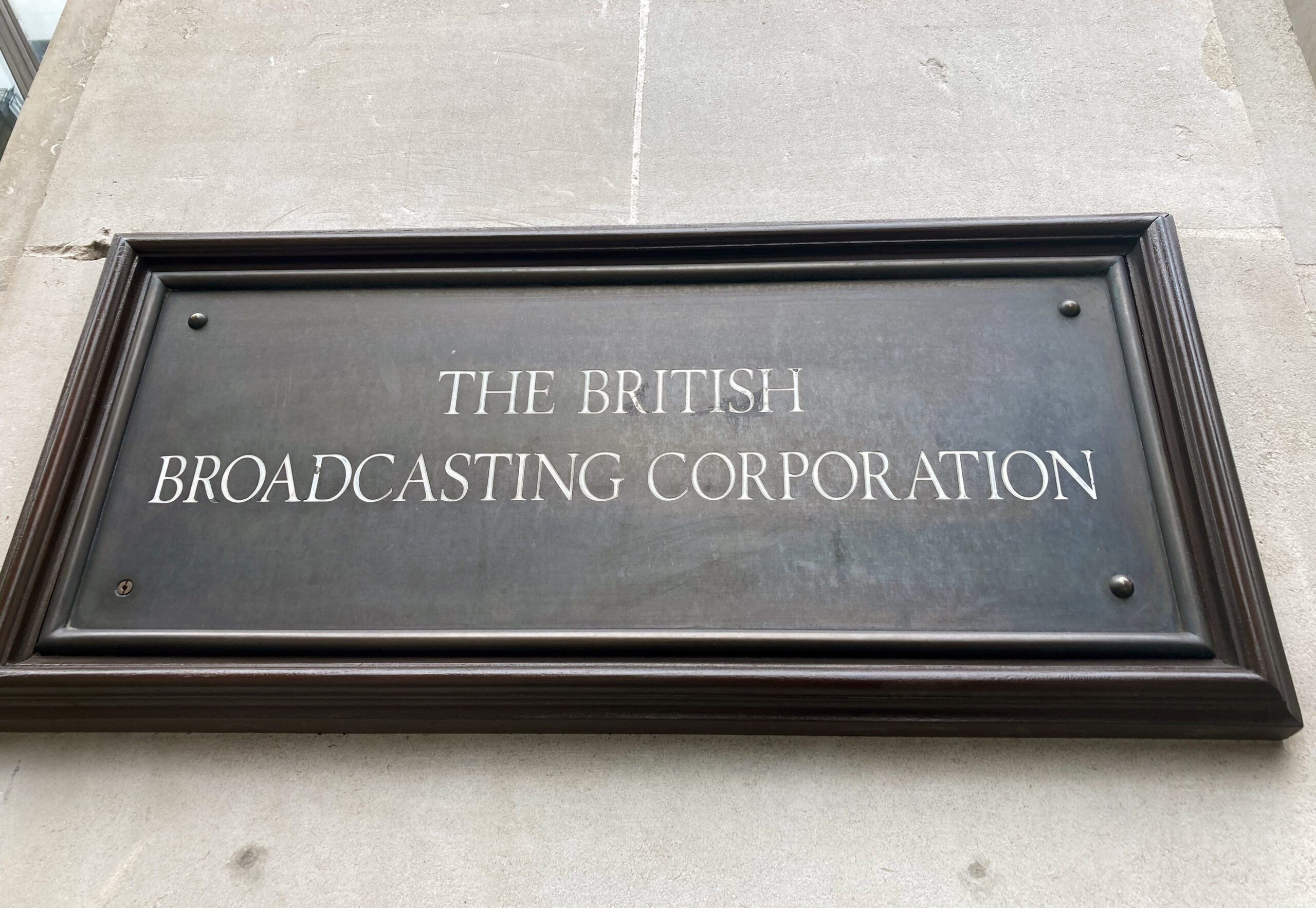 A plaque for the BBC