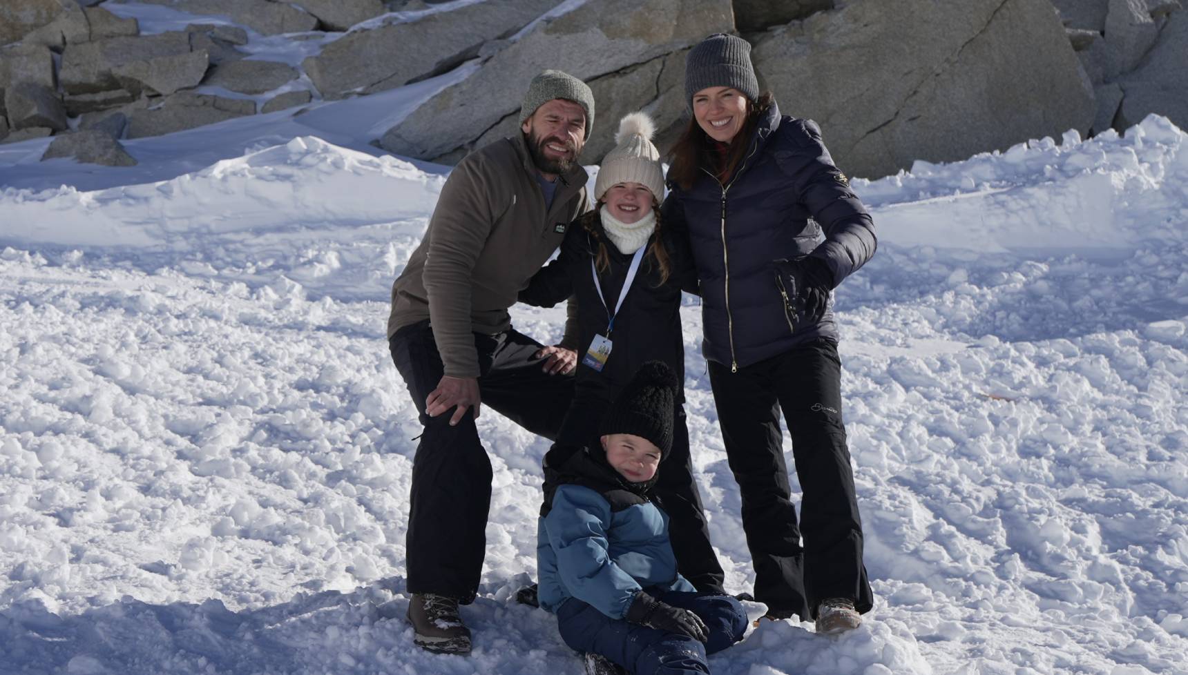 Kelvin Fletcher in Austria with his family in Fletchers' Family Farm at Christmas