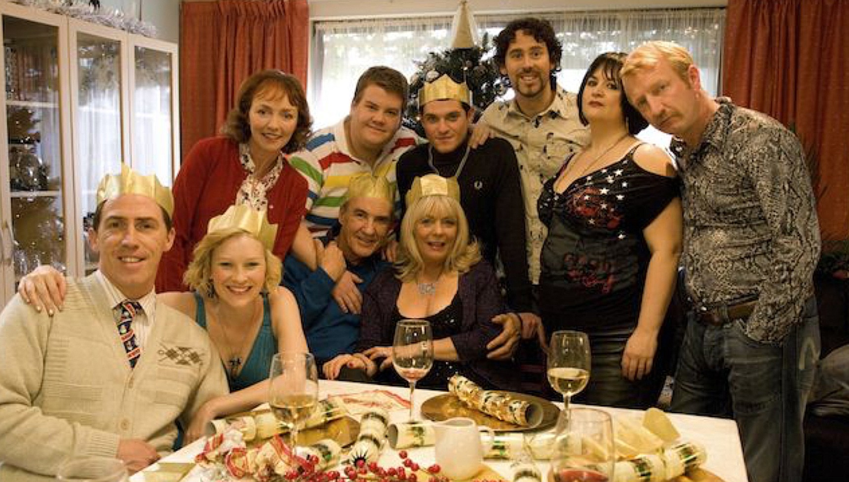 The entire cast of the Gavin and Stacey Christmas special from 2008
