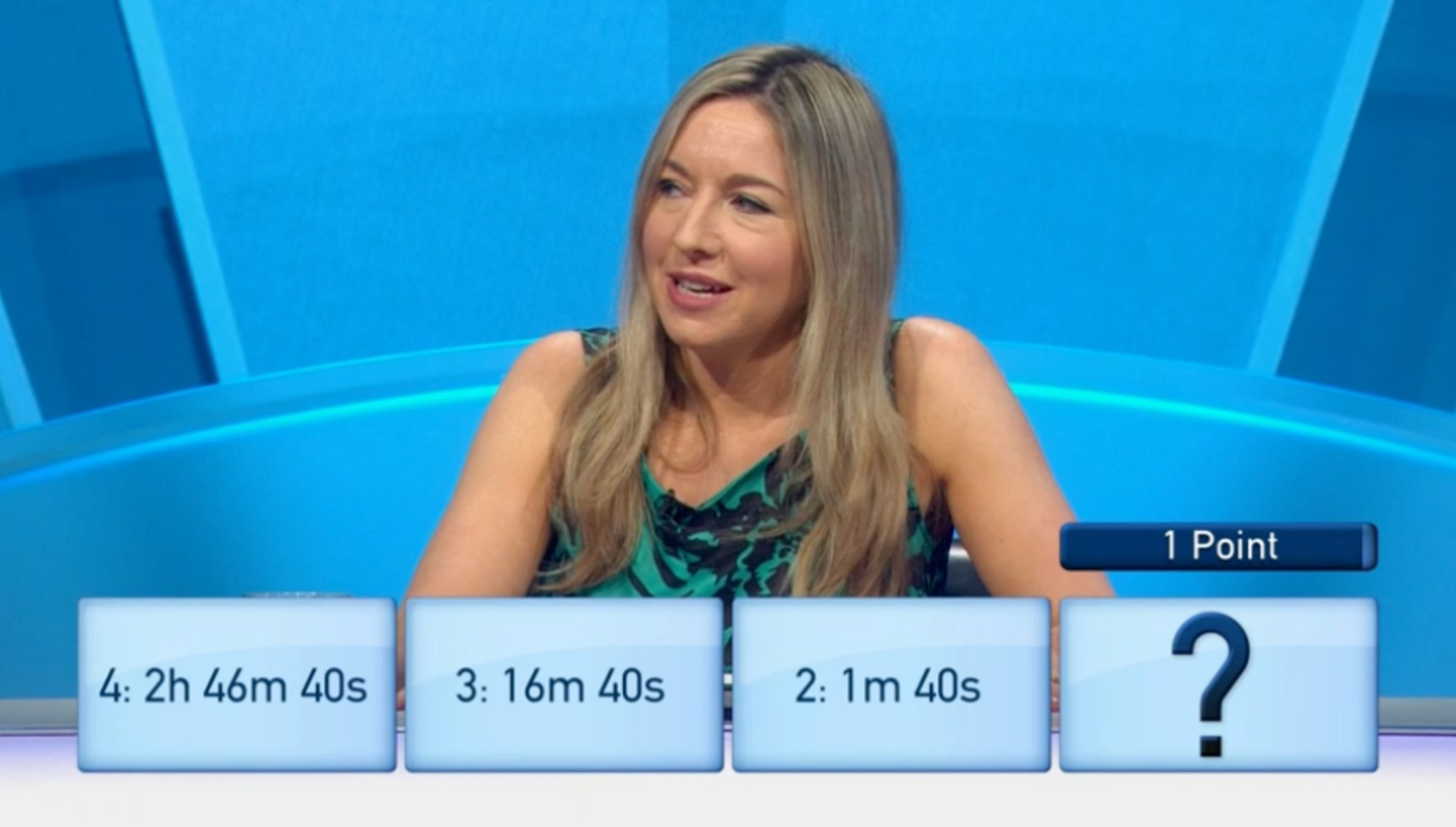 Three separate amounts of time and Victoria Coren Mitchell on Only Connect