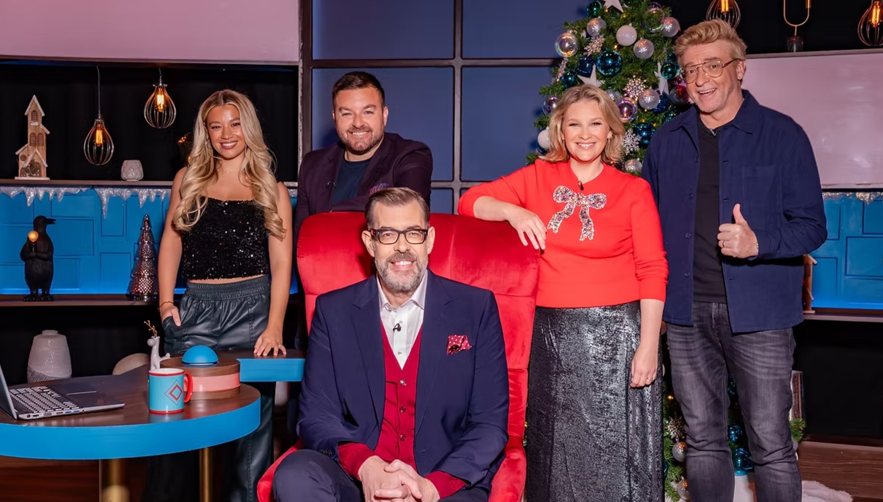 Alex Brooker, Rhys Darby, Joanna Page and Molly Rainford on Festive House of Games 2025