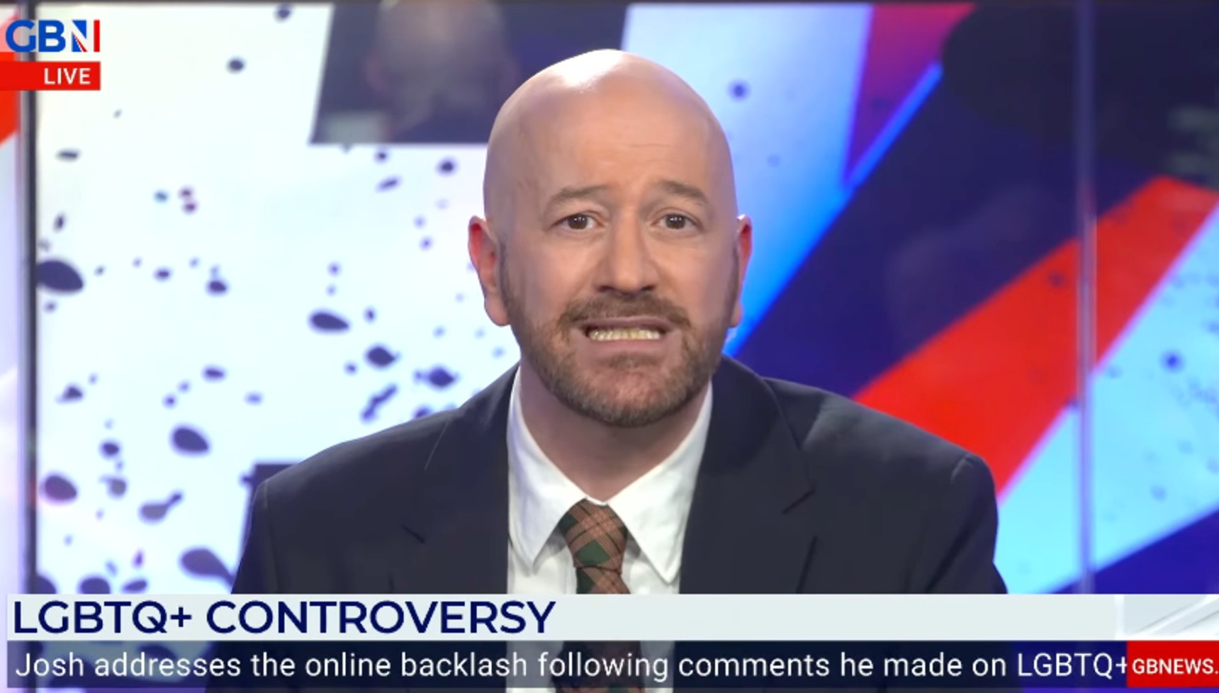 A screenshot of Josh Howie's response on GB News