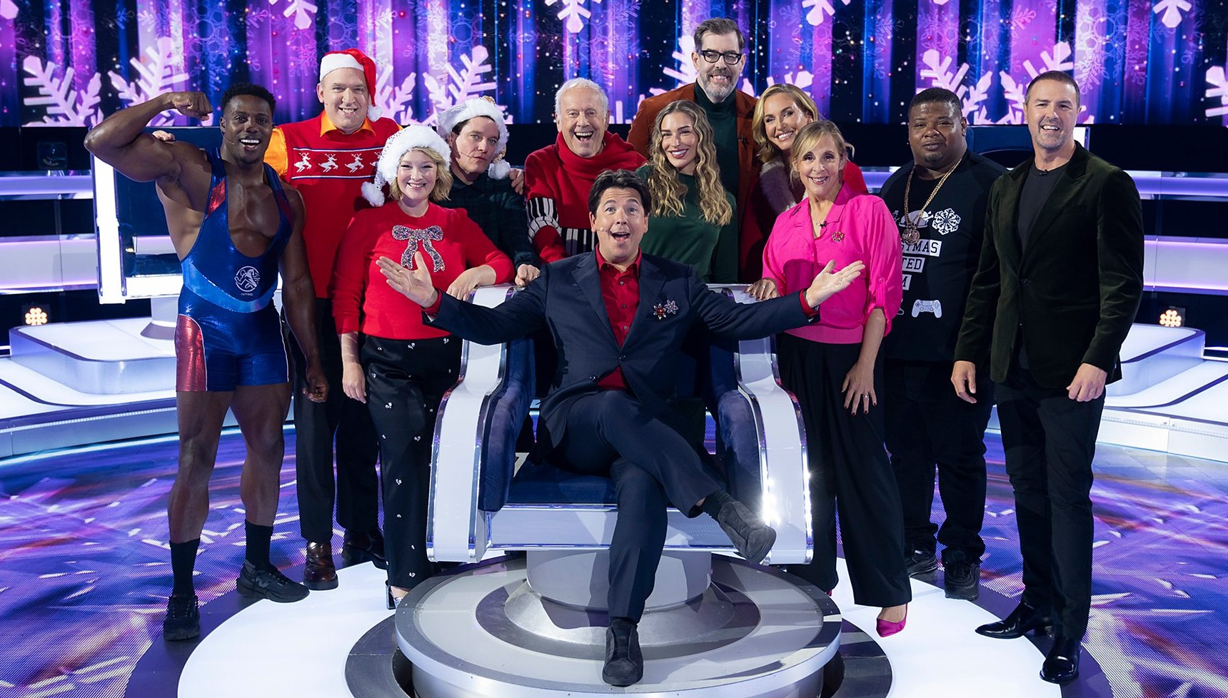 Michael McIntyre and the celebrities appearing on Christmas Wheel