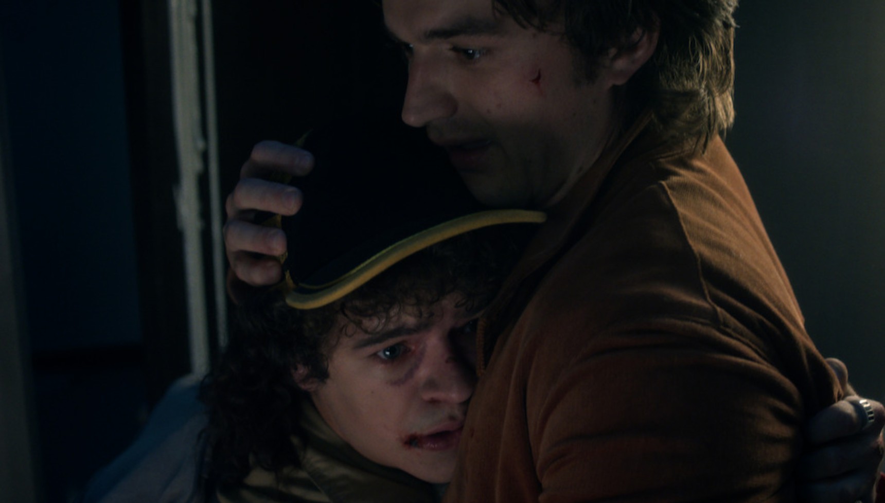 Steve hugging Dustin in Stranger Things season 5 volume 2